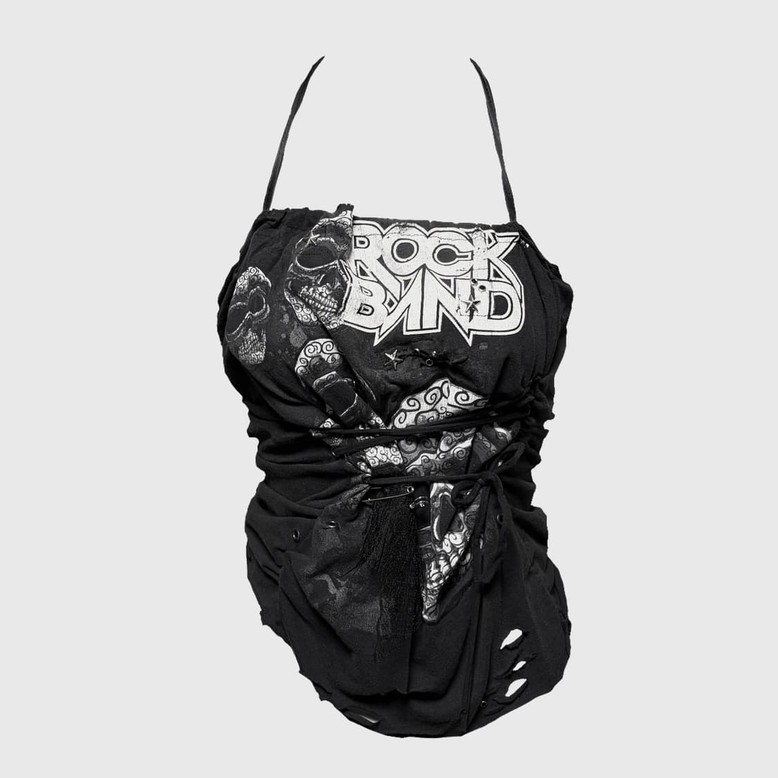  필파랑필블루 빈티지 펑크 홀터 슬리브리스 상품이미지1