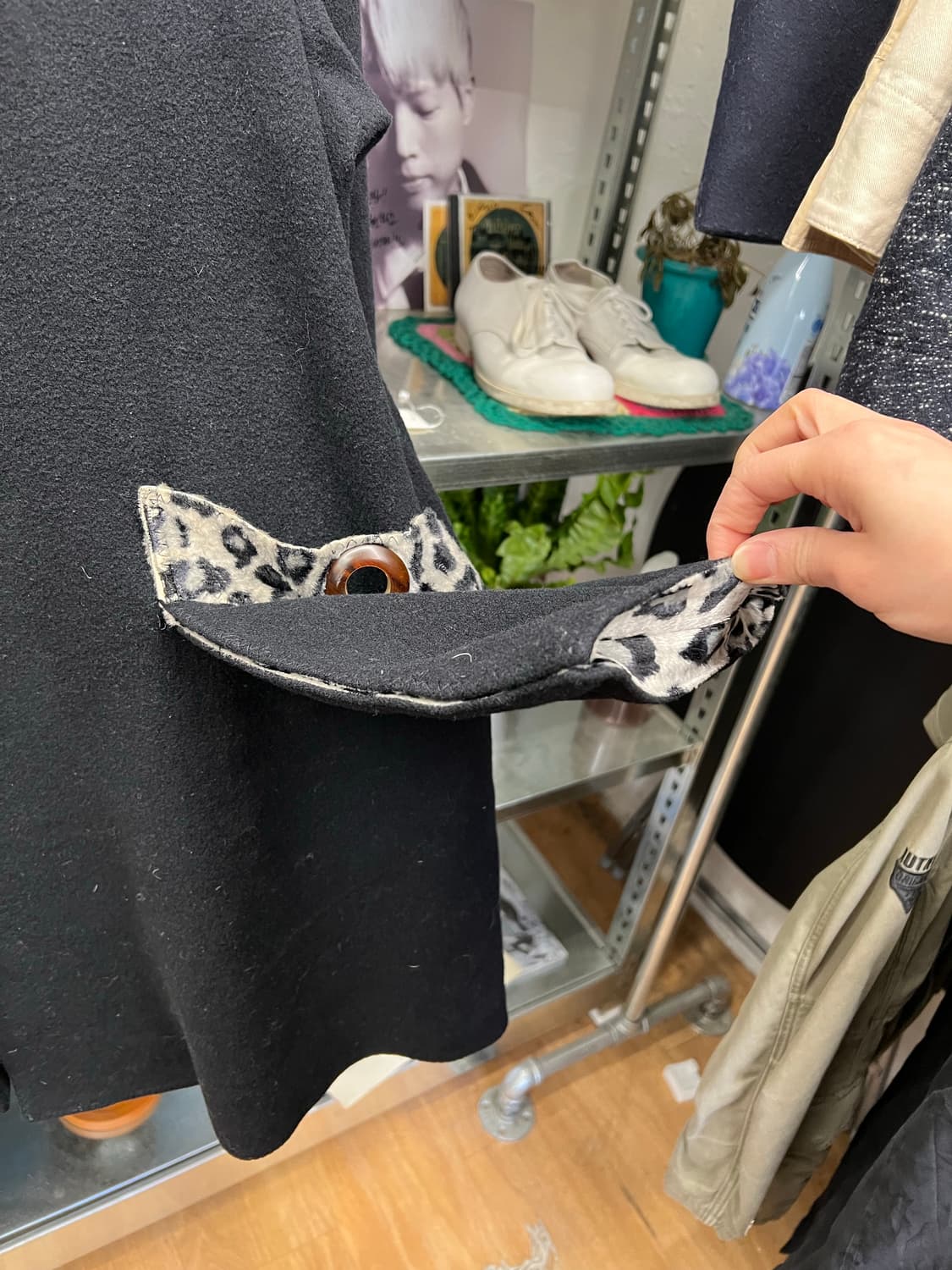 90s Vintage Black Wool Toggle Coat 상품이미지3