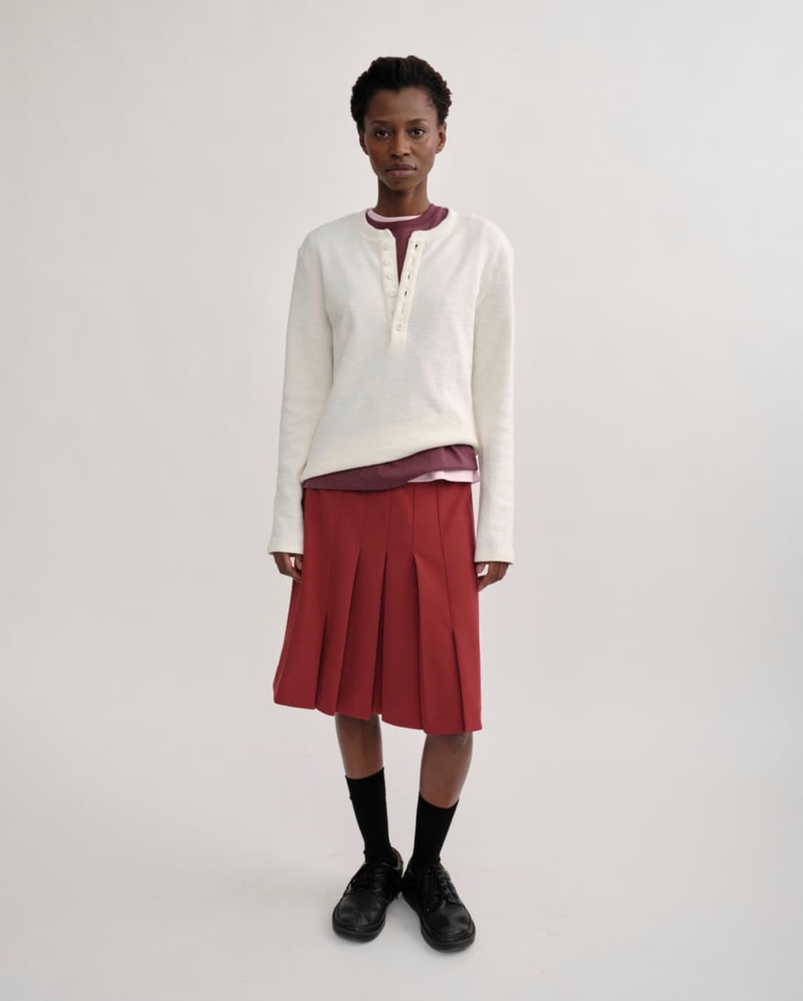 컬러컬러 버튼 헨리 넥 상품이미지4