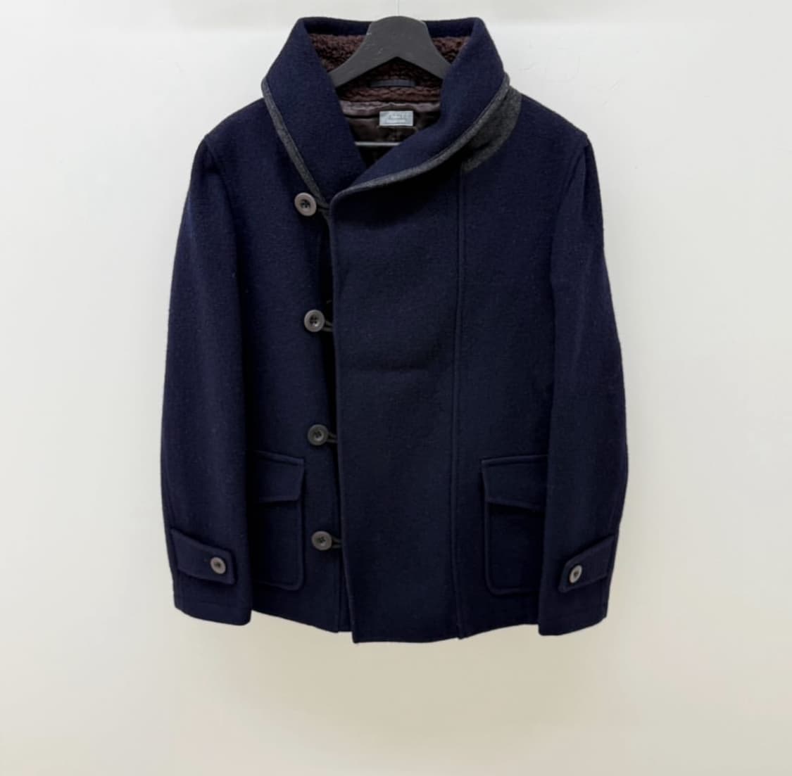 컬러 비콘 버튼 하프 코트 상품이미지1