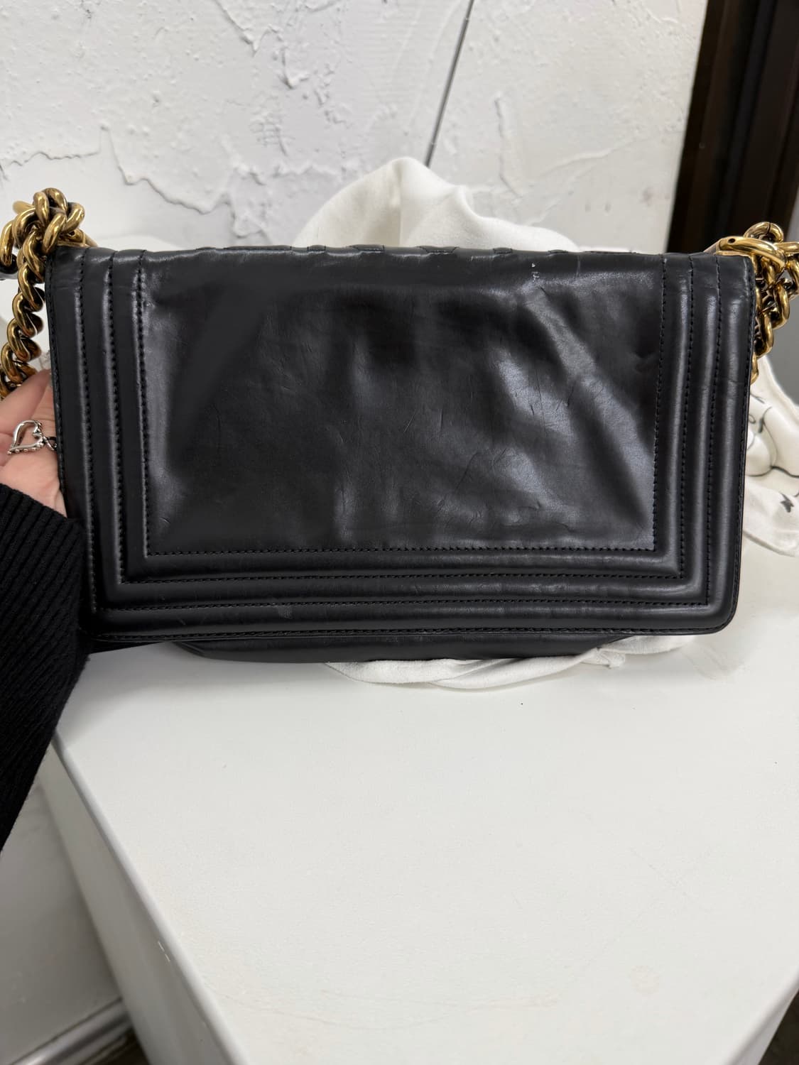 샤넬 11년 첫출시 보이백 한정판 블랙 금장 숄더백 상품이미지3