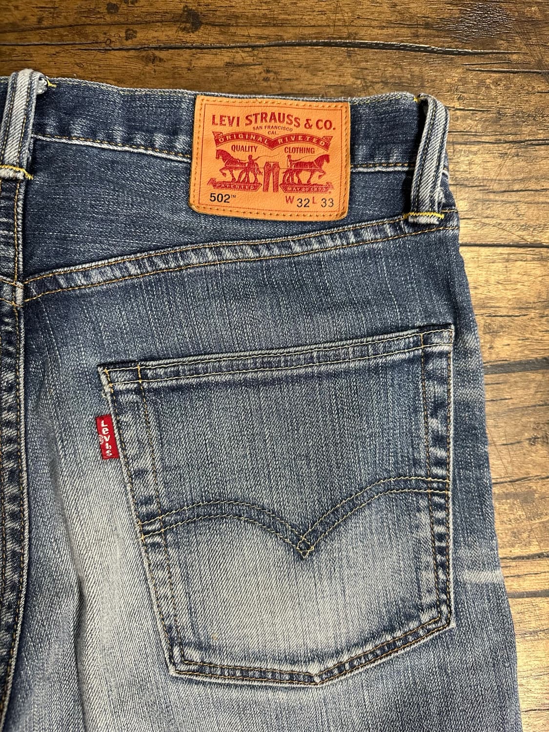 리바이스 Levis 502 워시드 데님 팬츠 W32 빈티지 청바지 상품이미지4