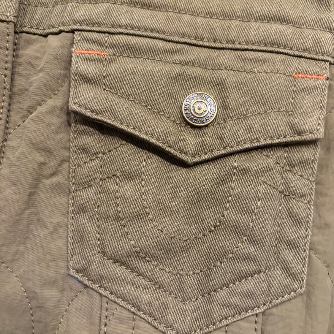 [100] TRUE RELIGION 트루릴리젼 카키색 퀼팅 자켓 B258 상품이미지5