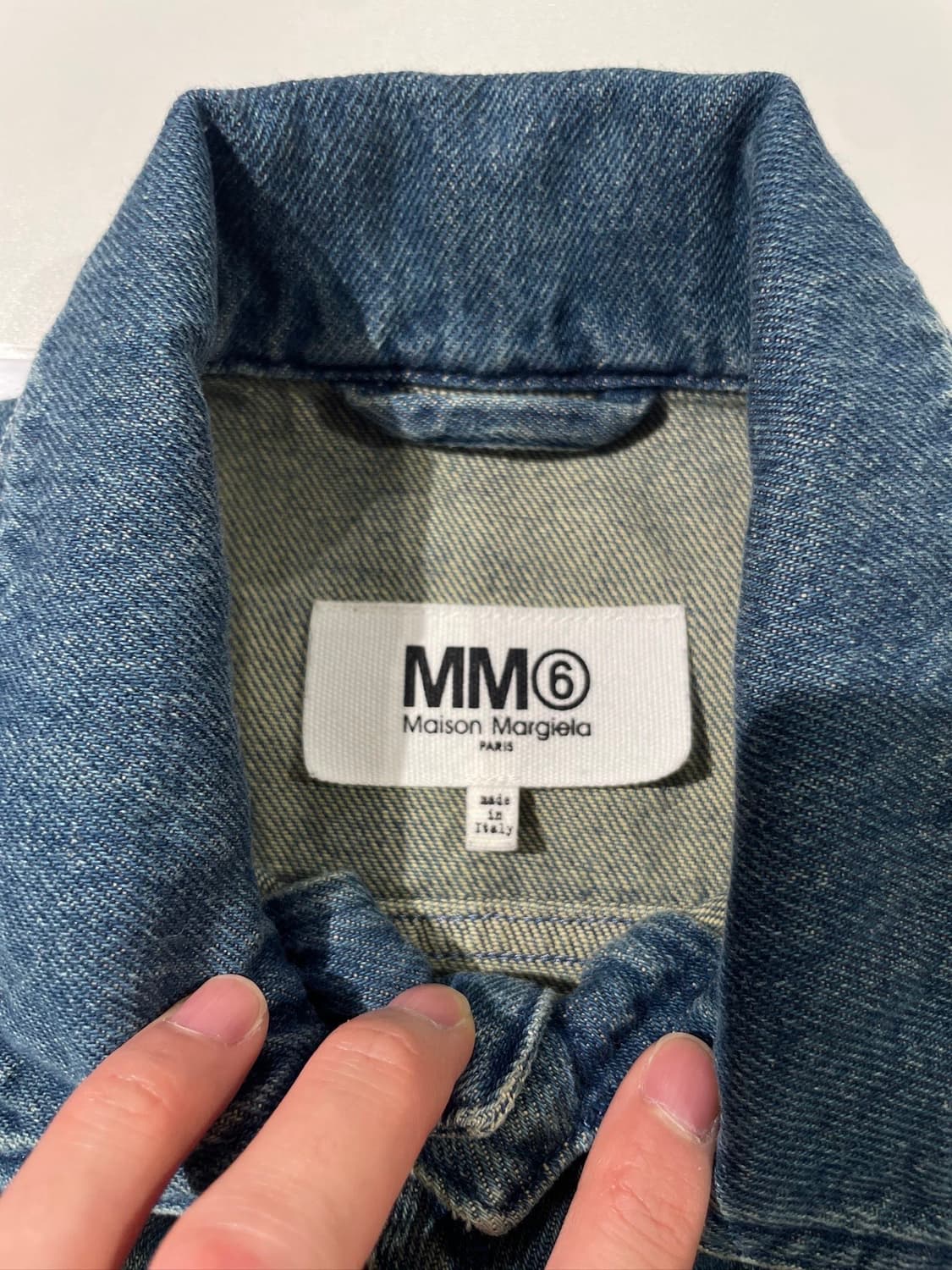 mm6 메종 마르지엘라 배색 하프 데님 셔츠 상품이미지7