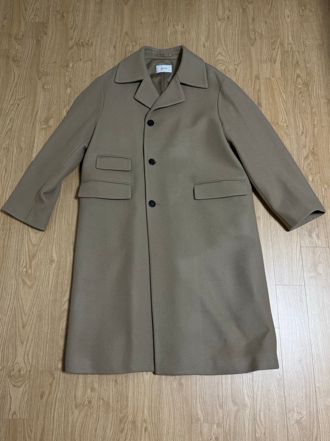 소신(SOCIN) 멜튼 울 수티앵 코트 베이지 M 팔아요! 상품이미지4