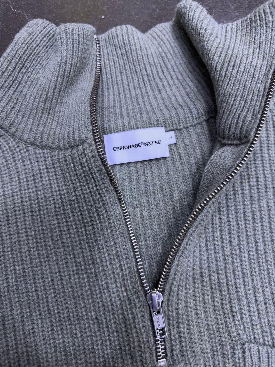 에스피오나지 하프집업 밀러 니트 스웨터 올리브 그린 L 상품이미지9