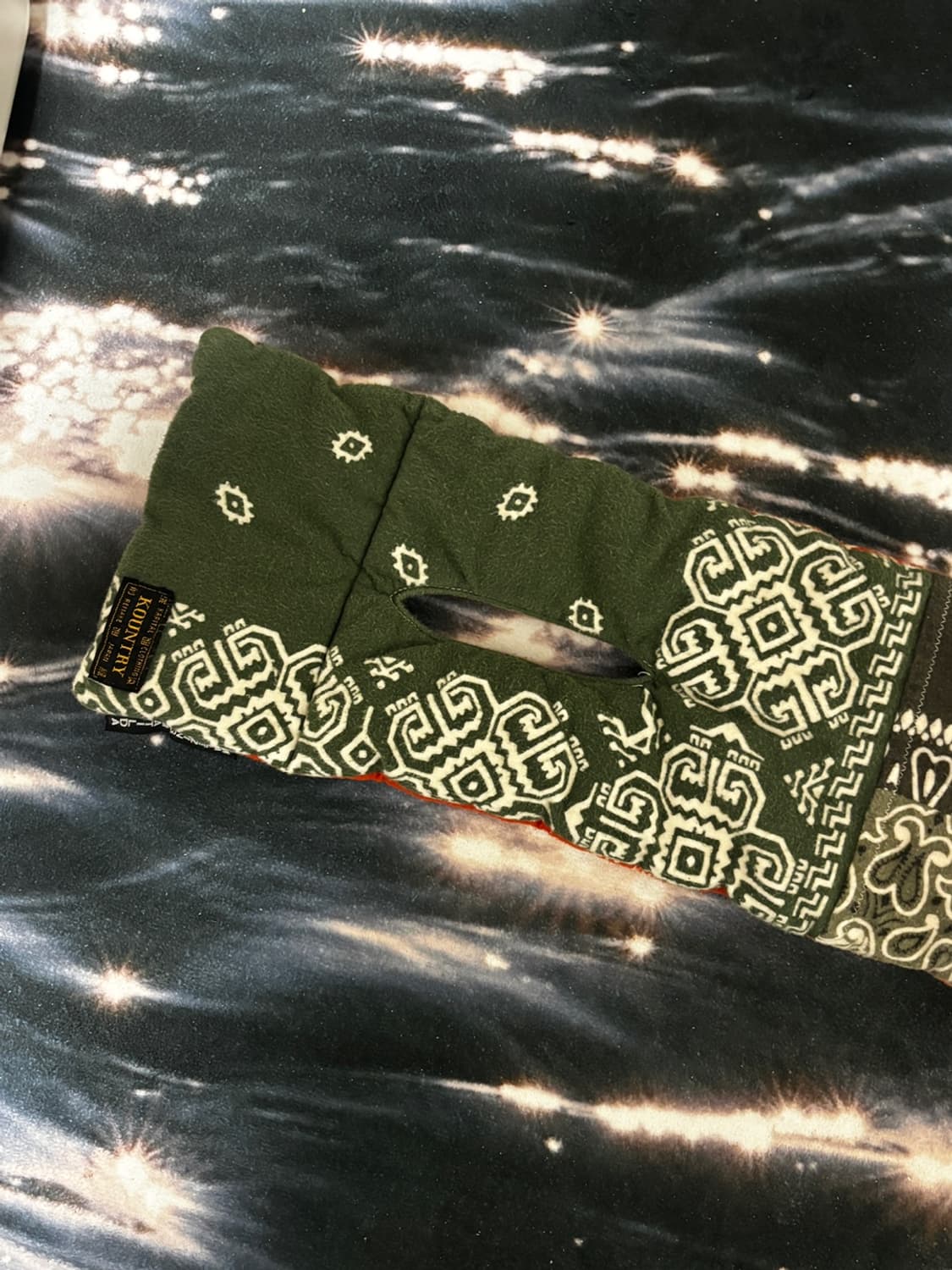 캐피탈 플란넬 반다나 패턴 리버시블 머플러(카키/오렌지) - [택 포함] 상품이미지6