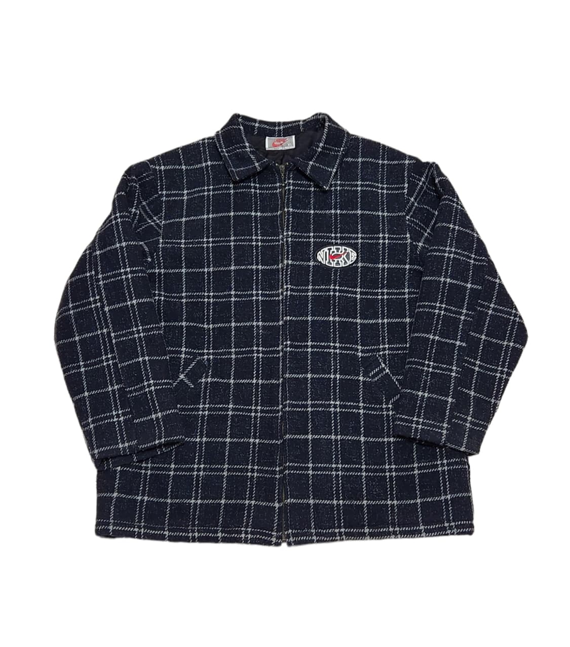 나이키 90s 빅로고 올드스쿨 체크 모직 코트 자켓 상품이미지2