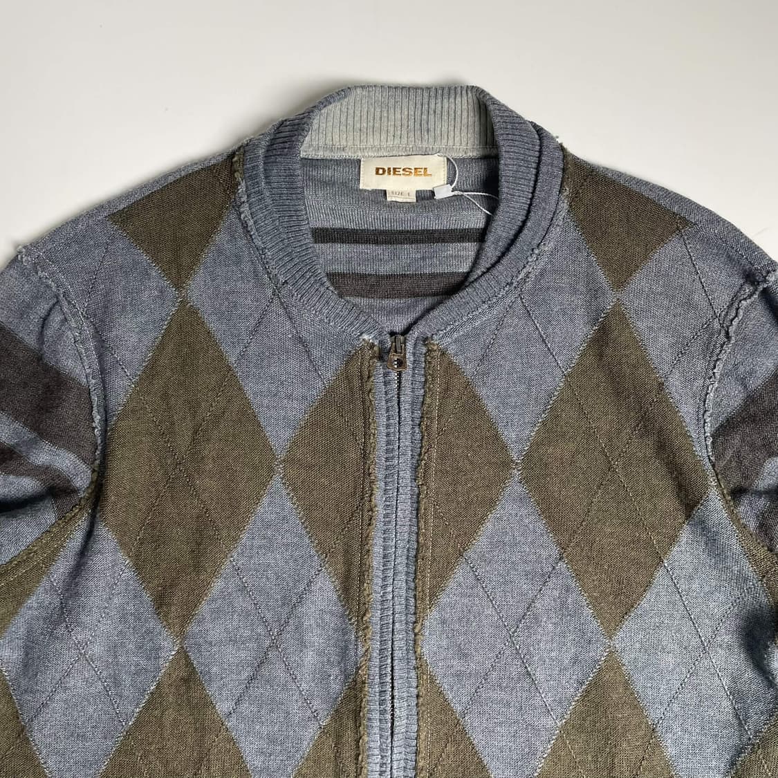 Diesel 아가일 컷오프 디테일 집업 자켓 상품이미지3