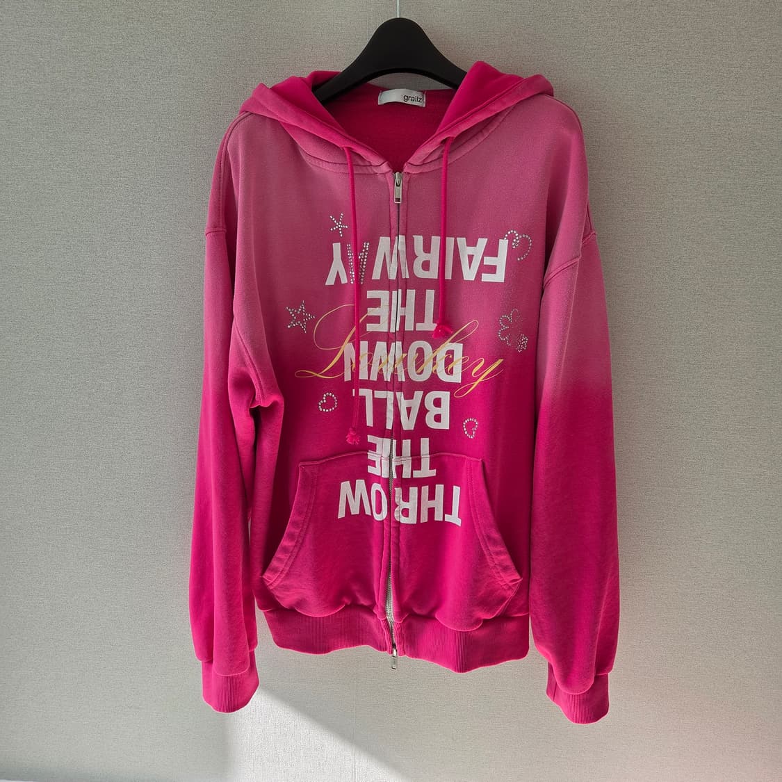그레일즈 핑크 후드집업 2사이즈 급처 상품이미지3