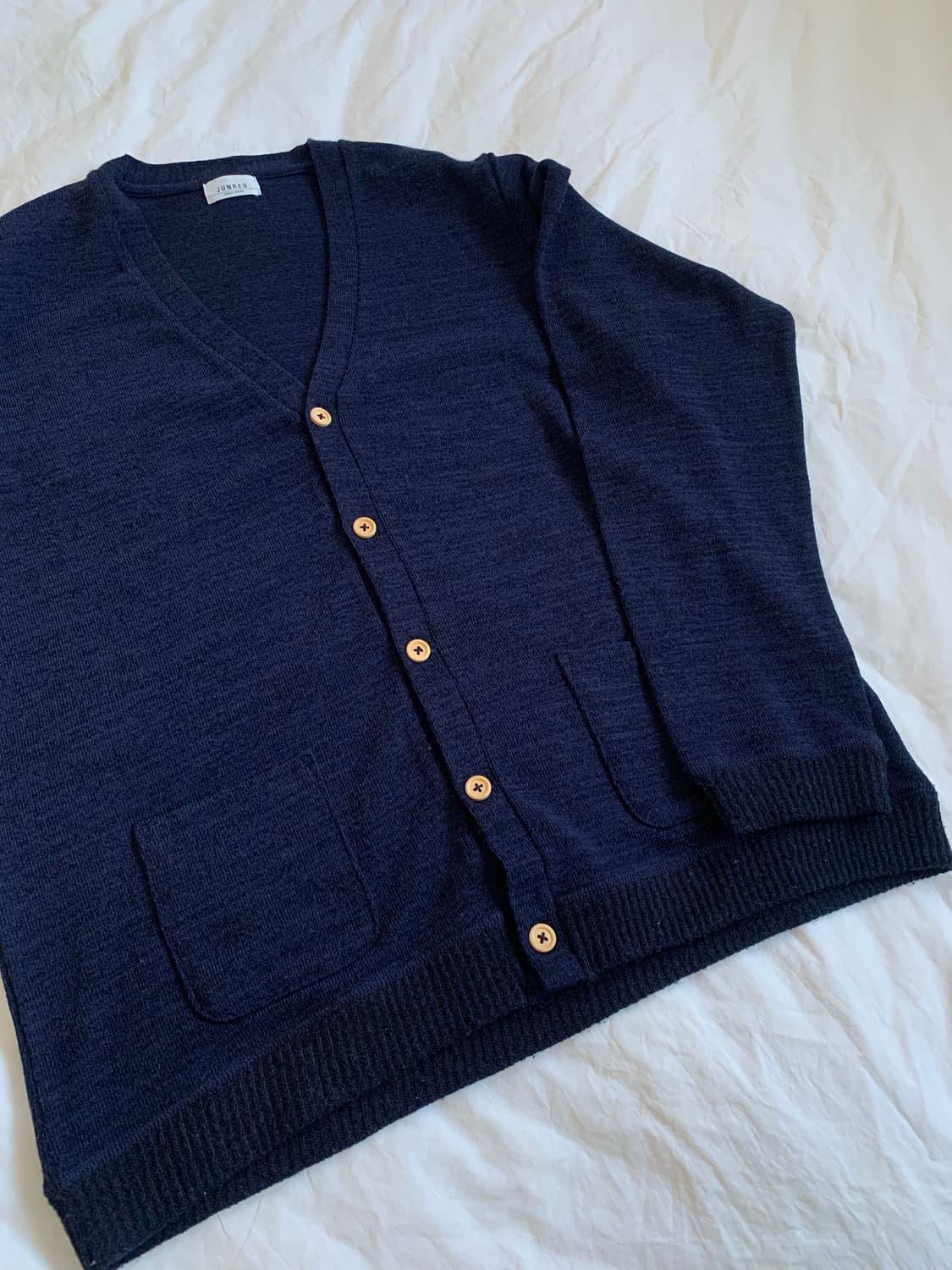 네이비 우드 가디건 상품이미지5