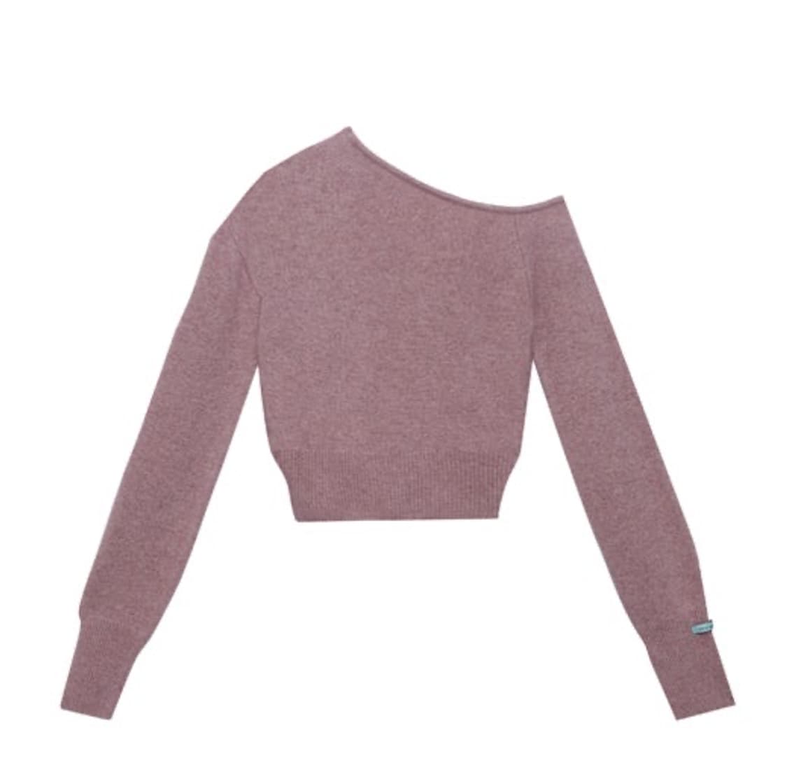 인스턴트펑크 원숄더 라쿤니트 핑크 상품이미지1