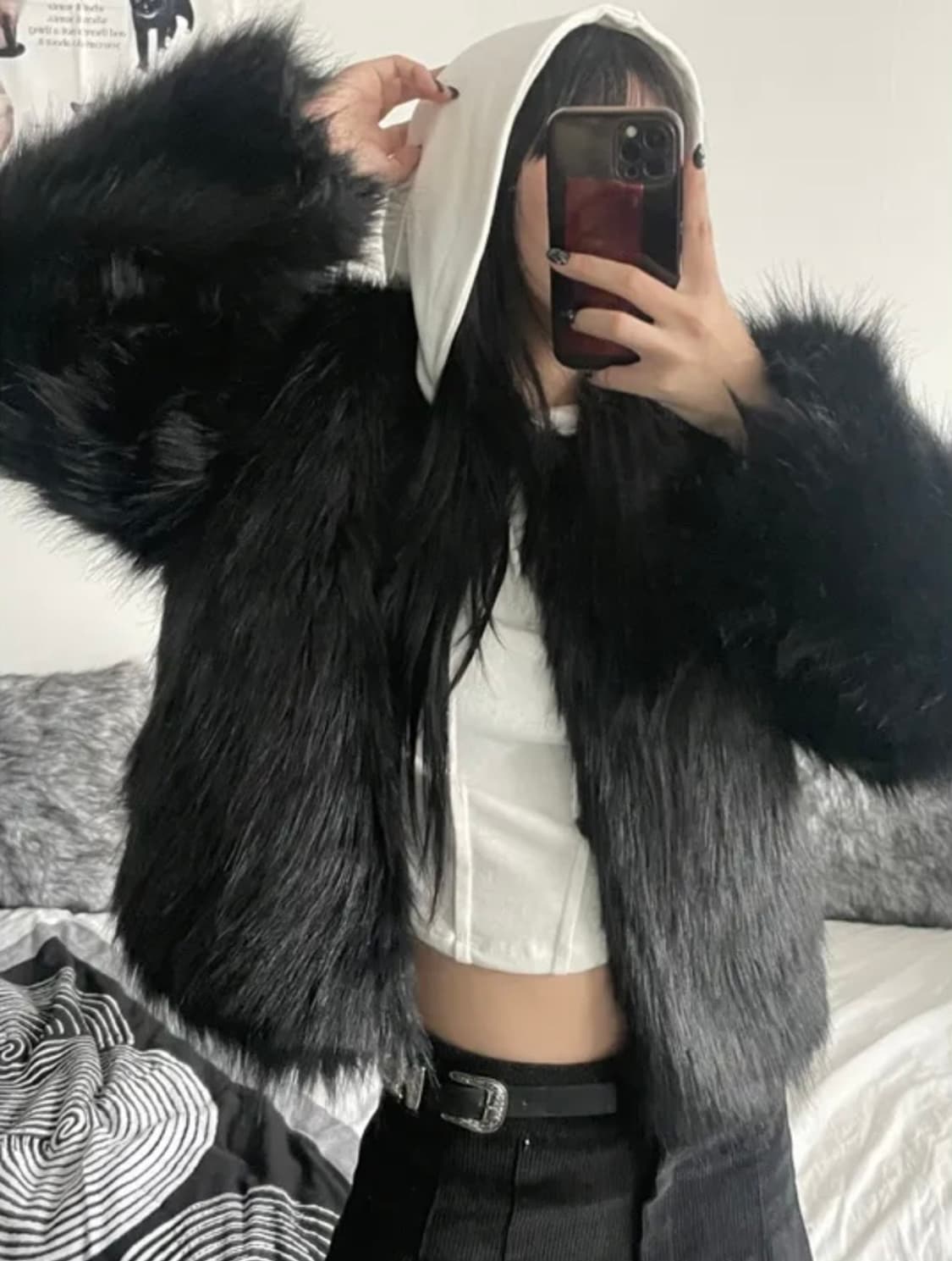 블랙 퍼자켓  상품이미지1