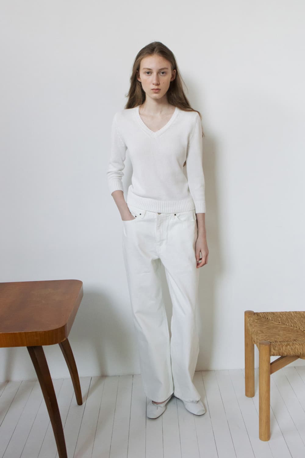 Repos COTTON V NECK KNIT 리포스 니트  상품이미지2