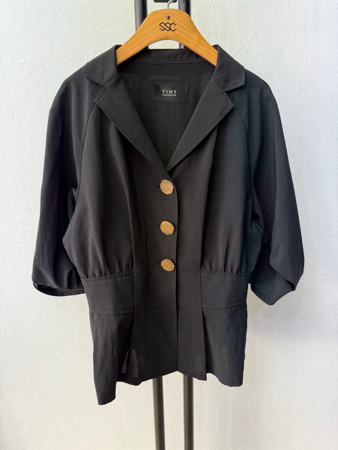 정품)TIME 타임 한섬 블랙 금장 버튼 자켓 88 상품이미지1