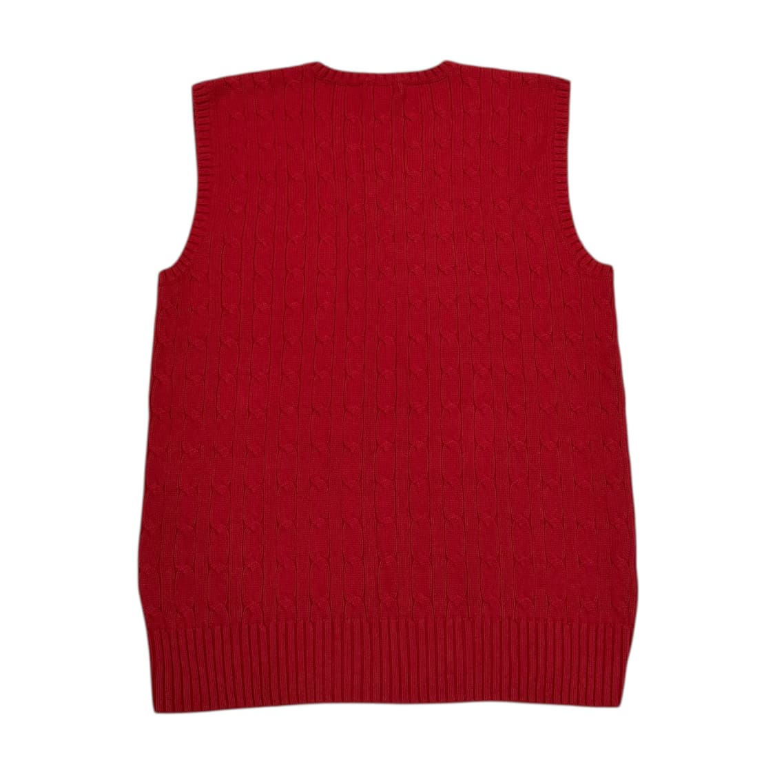 폴로 랄프로렌 꽈배기 케이블 니트조끼 베스트 레드 XL 상품이미지3