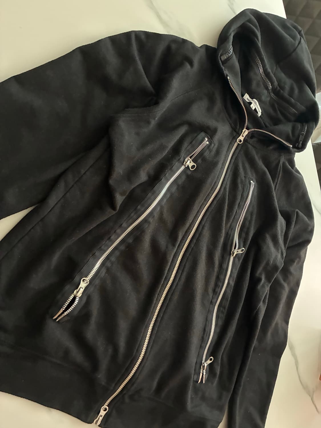 Semantic design two way zip hoodie 상품이미지3