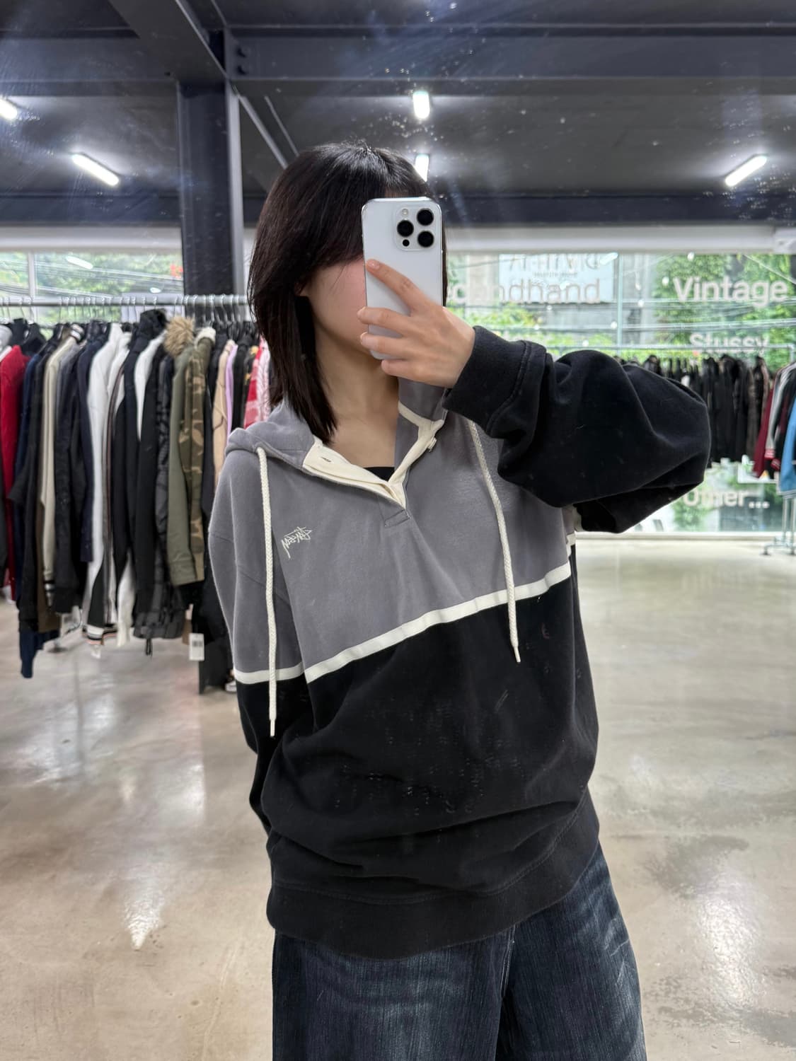 스투시 반집업 배색 후드 상품이미지2