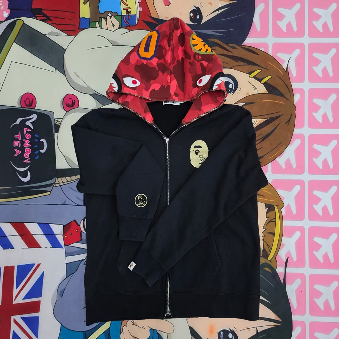 베이프 BAPE x OVO 콜라보 풀집업 후드집업 (투웨이 지퍼) 상품이미지1