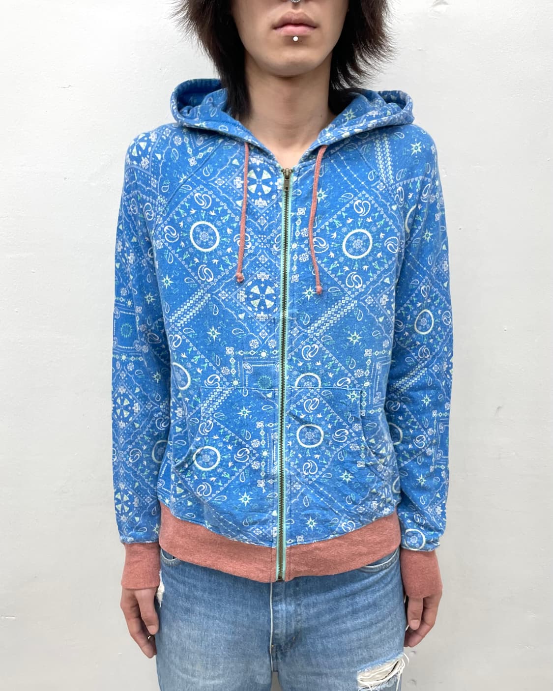 Blue & Blue Ethnic Hooded Zip-Up  상품이미지3