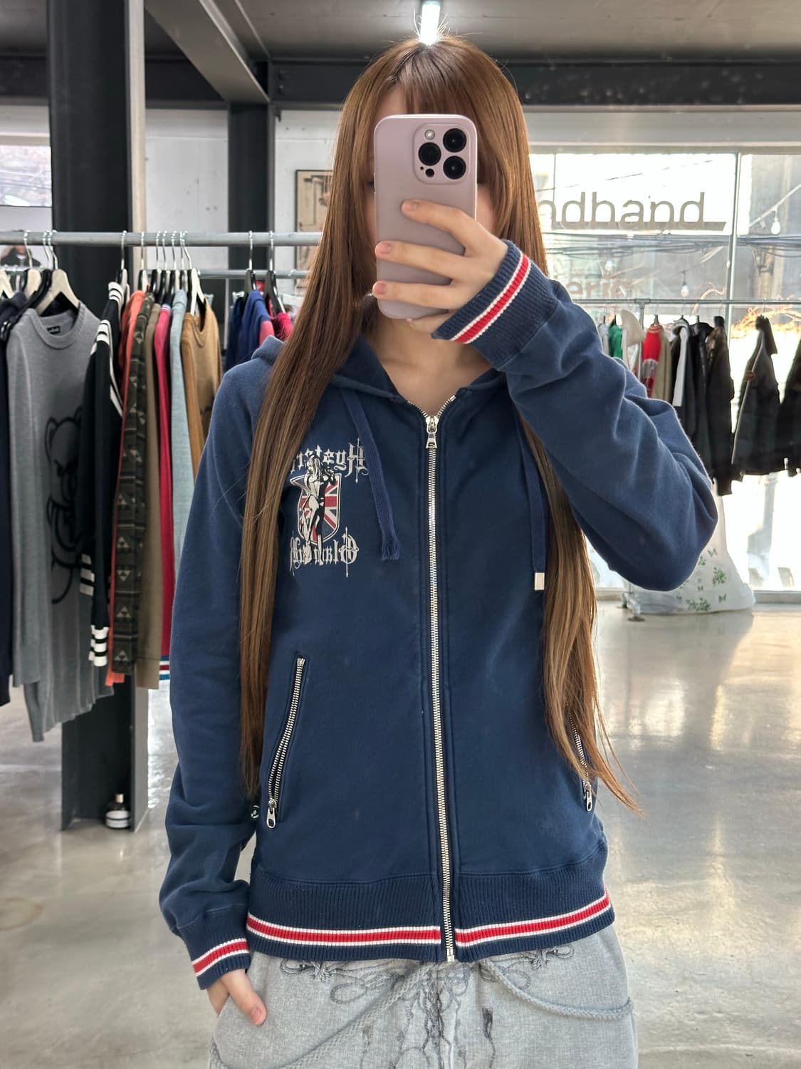 히스테릭글래머 아카이브 히스걸 성조기 후드집업 상품이미지4