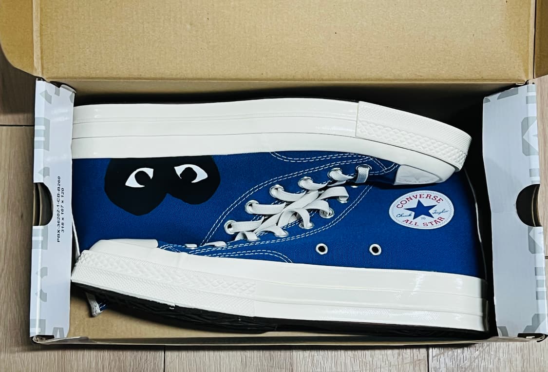 컨버스 꼼데가르송 척 70 하이 블루 쿼츠 275 상품이미지6