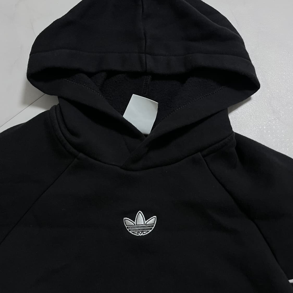 [정품] 아디다스 블랙 중앙트레포일 기모 후드티 [ S ] 상품이미지3