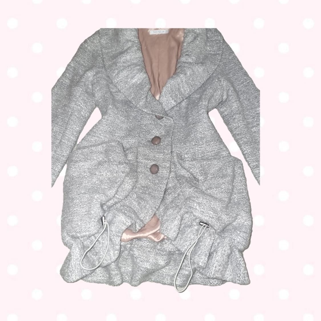 모리걸 빈티지 러블리 벌룬 코트 숄 카라 상품이미지4