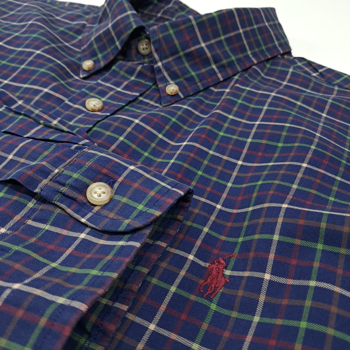 CL727 2XL 폴로 타탄체크 버튼다운 클래식 네이비 셔츠 남방 상품이미지4