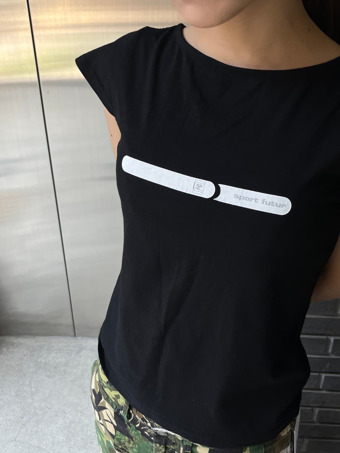 00s Courreges 꾸레쥬 숏슬리브 탑 상품이미지3