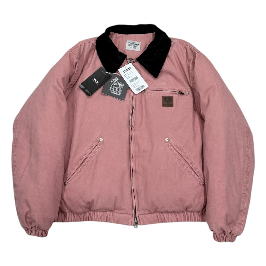 팀코믹스 워시드 워크 푸퍼패딩 자켓 빈티지 핑크 S 상품이미지1