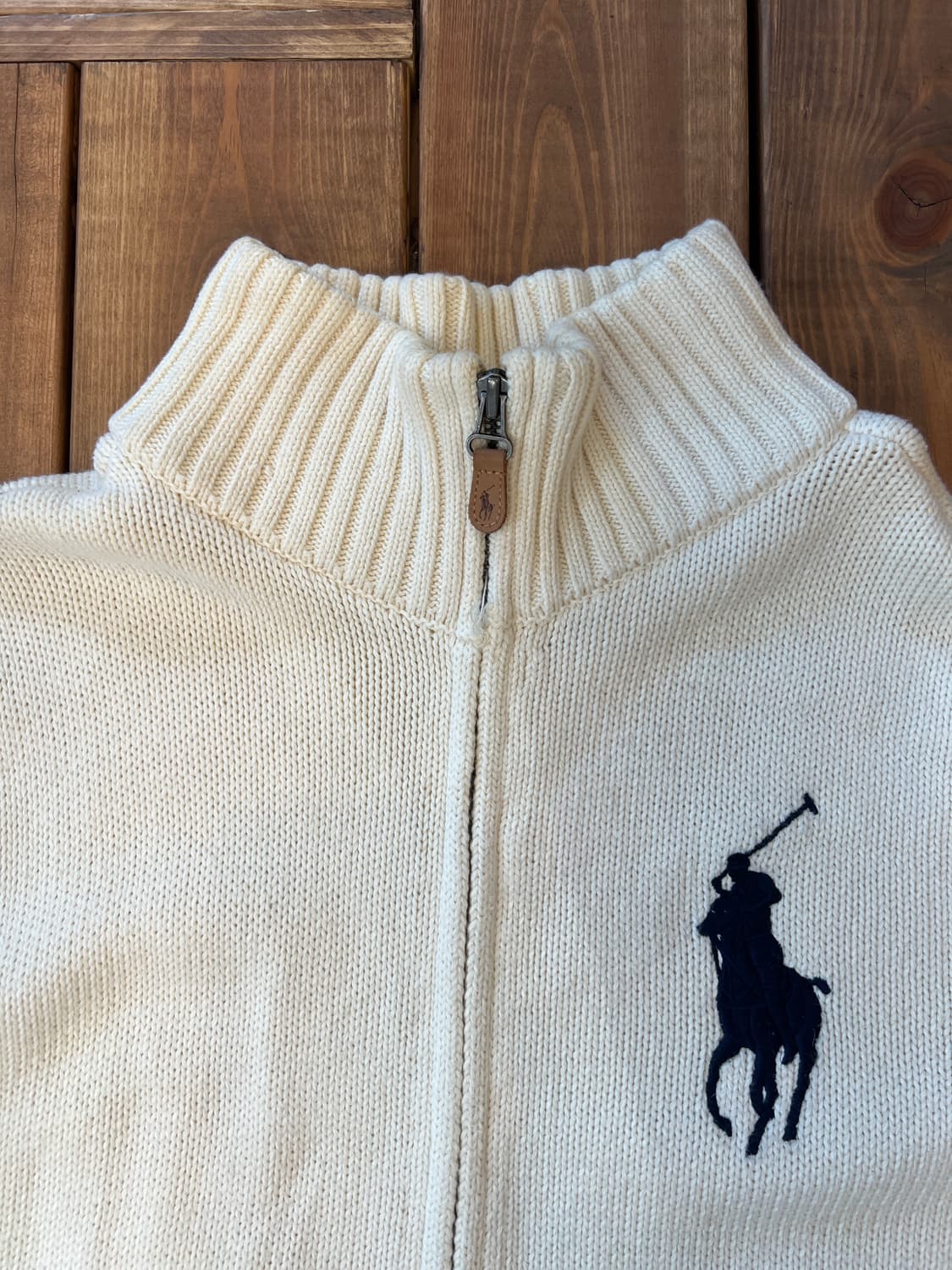폴로 빅포니 크림 니트 집업 상품이미지7