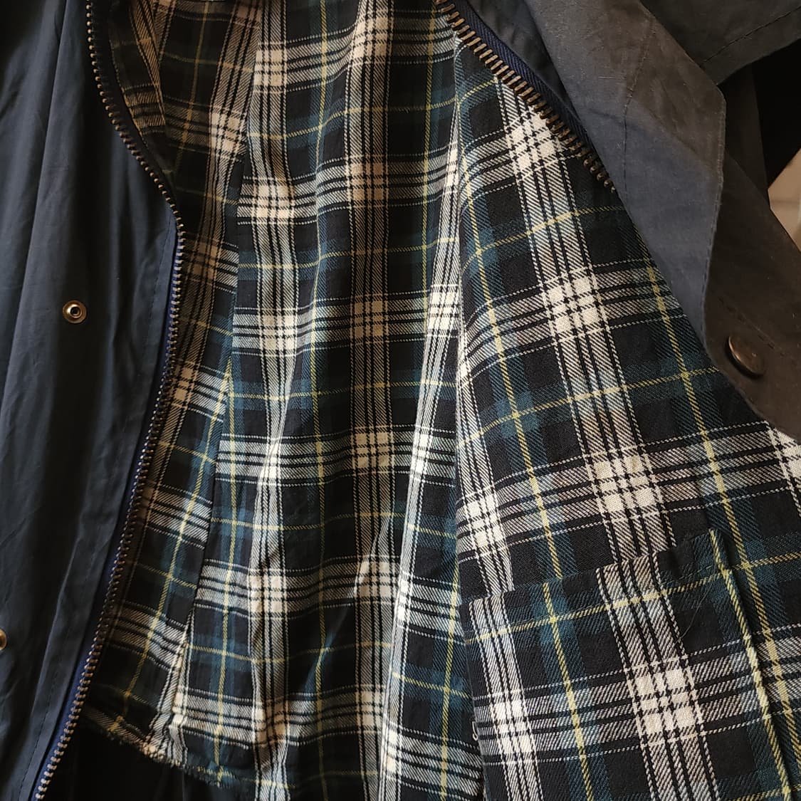 90s 잉글랜드 컨트리 왁스자켓 스톡맨 케이프 왁스코트 레인코트 L 상품이미지5