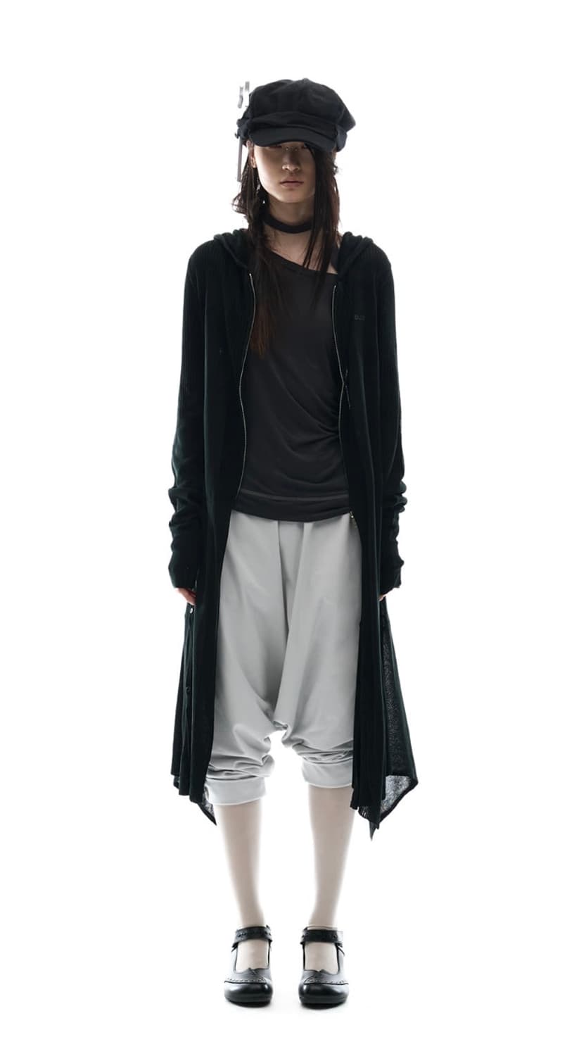 (교환) 오호스 Detach Panel Knit Hoodie 블랙->탄 상품이미지1