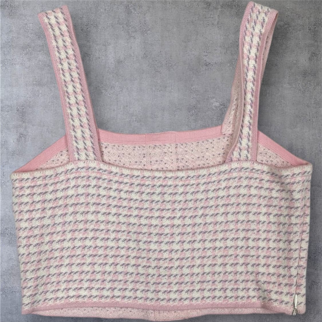 산드로 Sandro 핑크 트위드 진주 니트 쓰리피스 셋업 1 상품이미지8