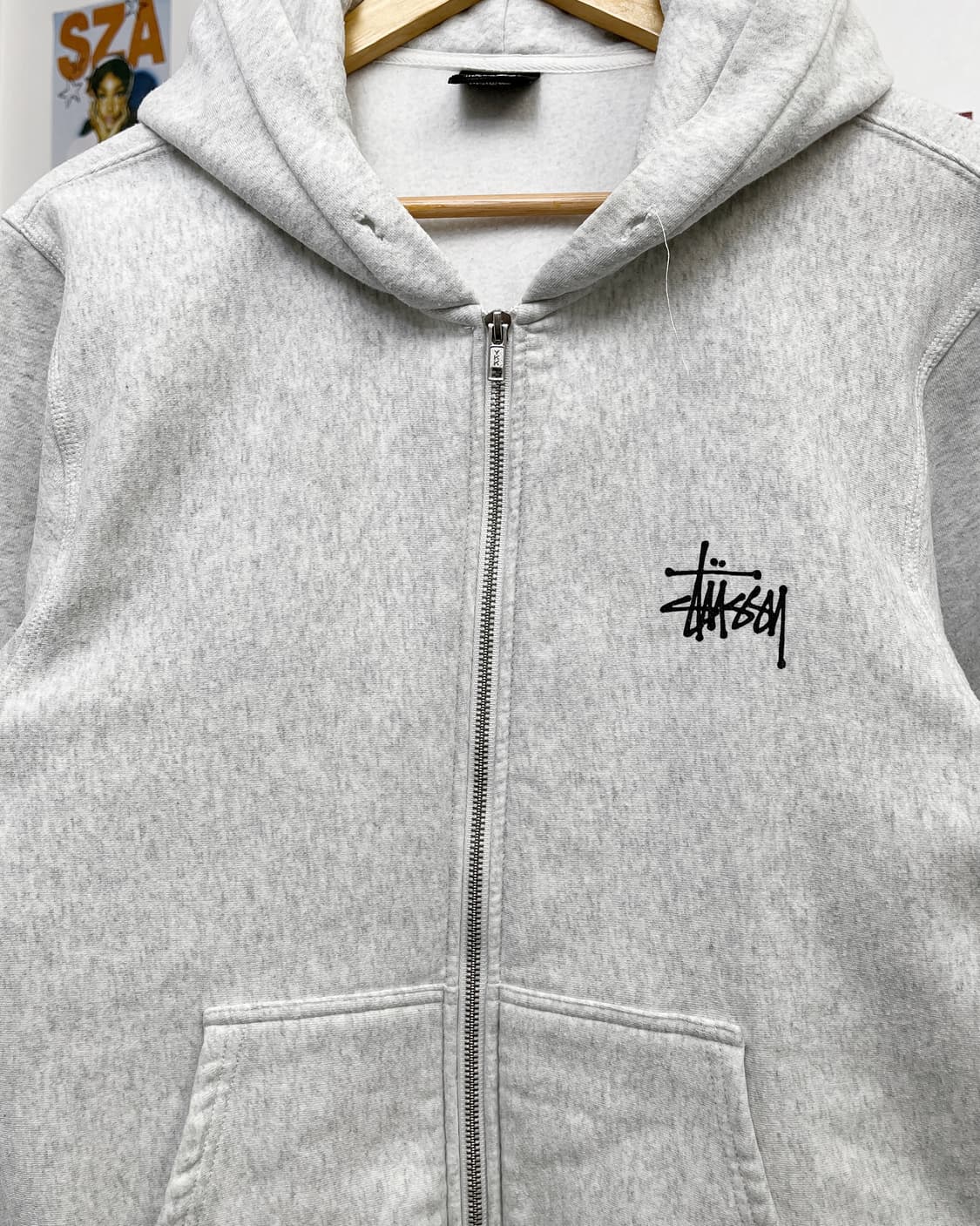 스투시 스탁 빅로고 그레이 후드집업 상품이미지6