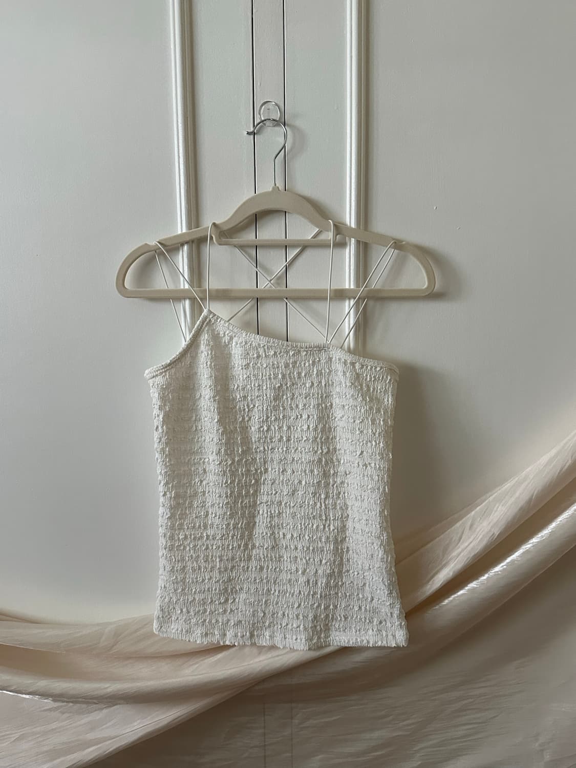 white unbalanced smoke sleveless 상품이미지8
