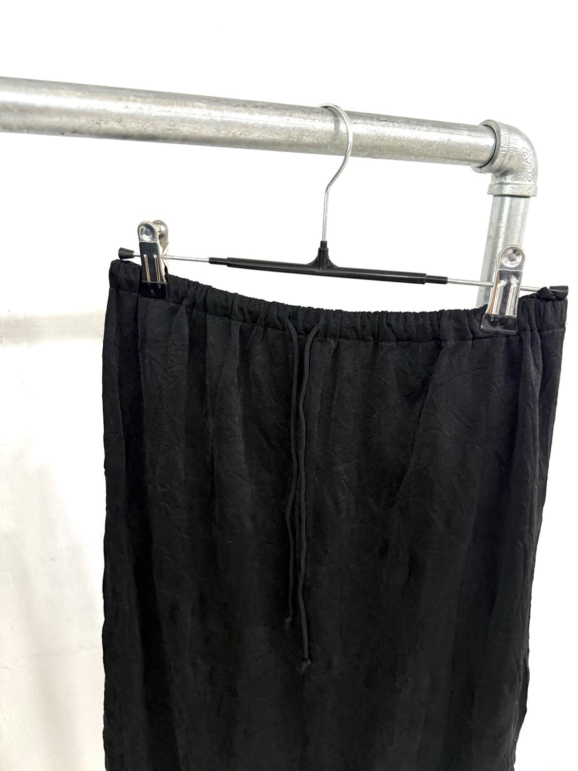 Black Wrinkle Detail Long Skirt 상품이미지9