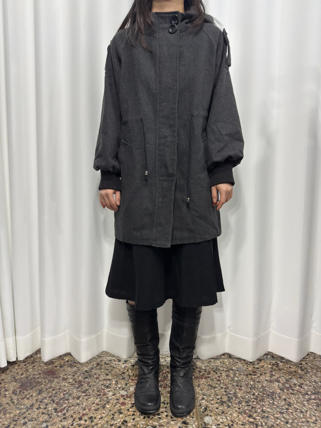 meikalu button hood wool coat 상품이미지2