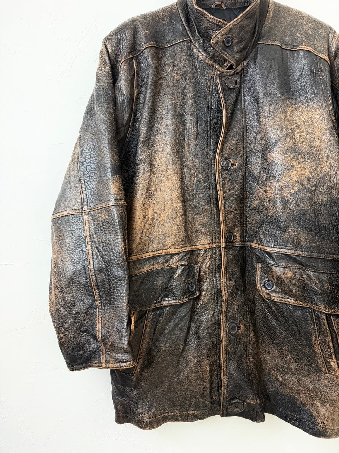 80s 이태리 램스킨 레더 코트 상품이미지3