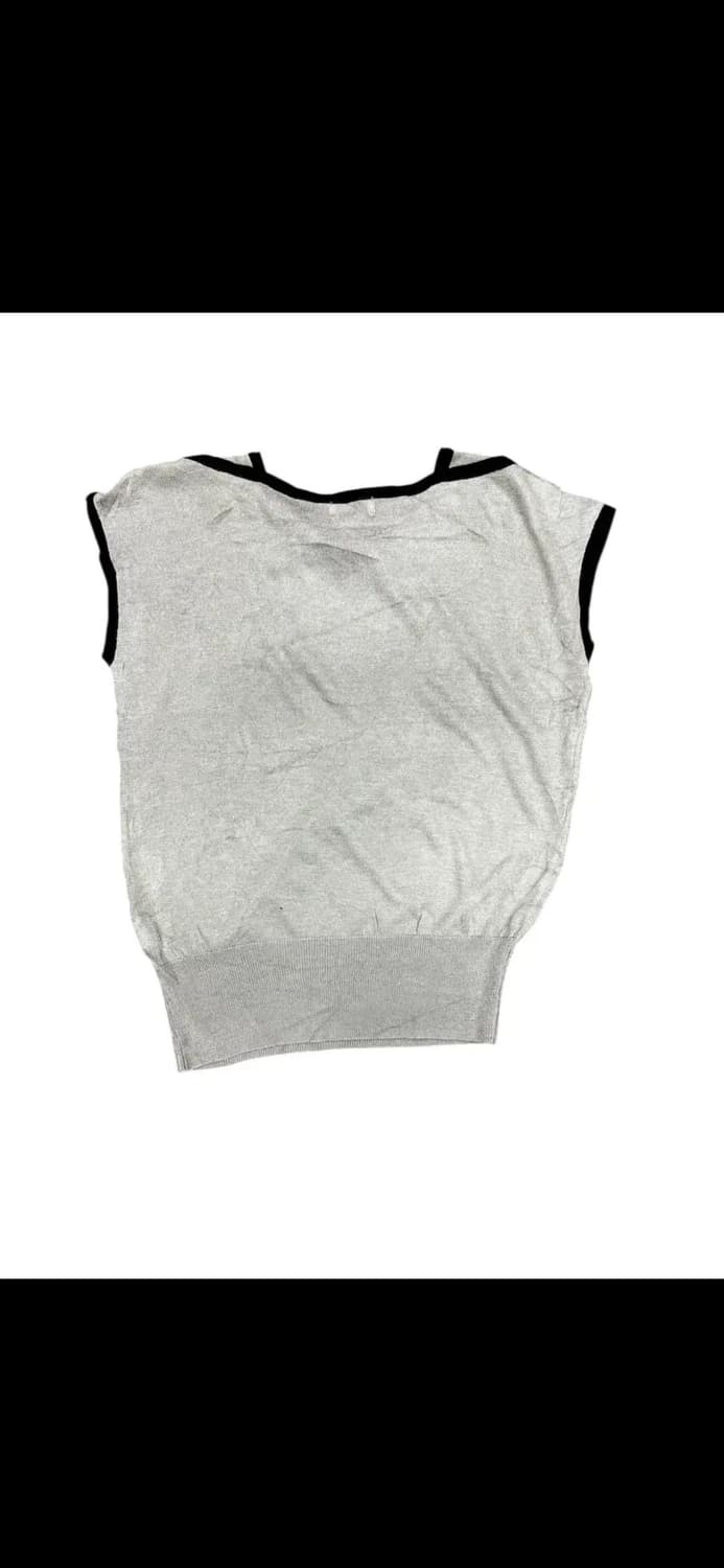 T127 빈티지 JPN 리본디테일 슬리브 리스 탑 OS 상품이미지2