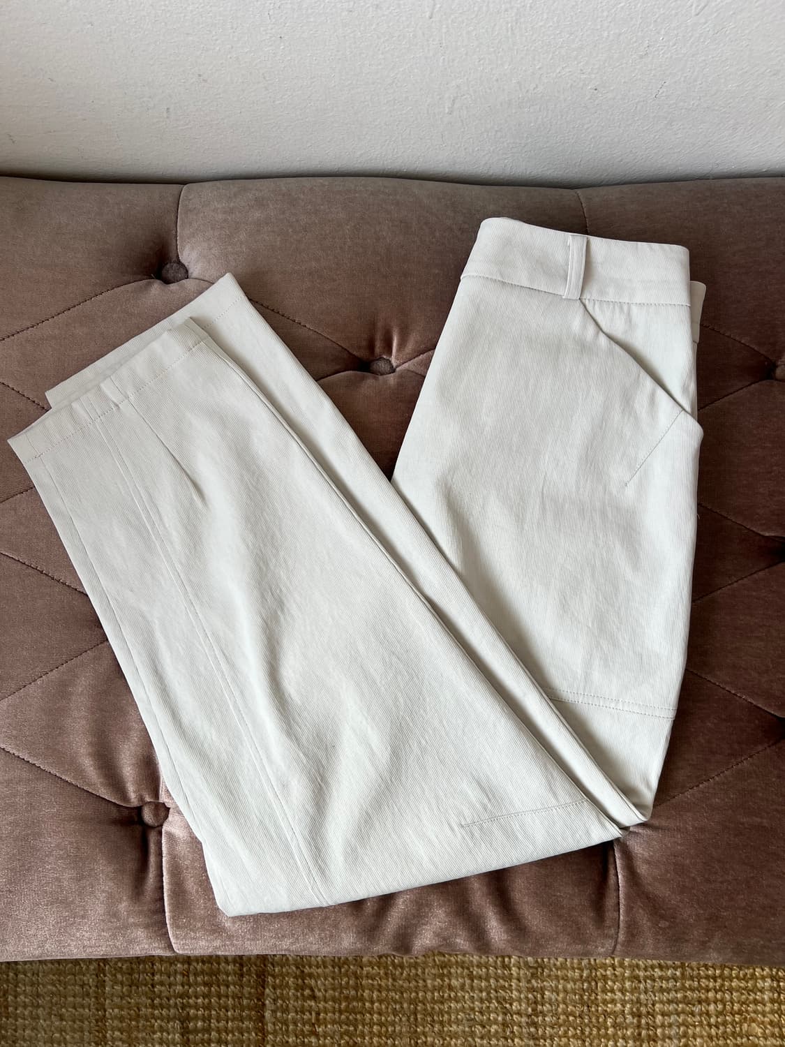 풋조이 여자 아이보리 골프바지 코튼린넨팬츠  상품이미지1