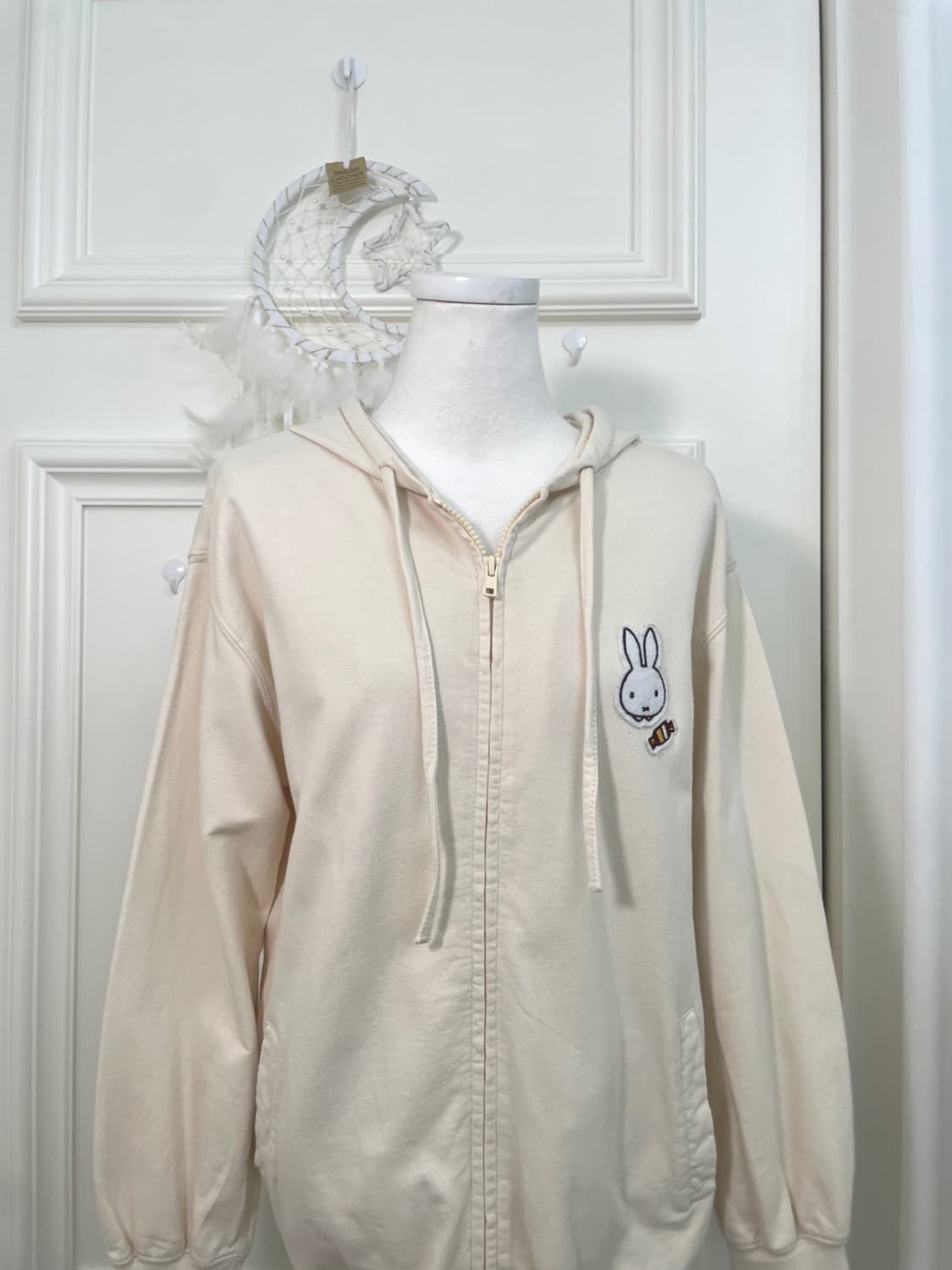 MIFFY cream patch print point hoodie-zip 상품이미지5