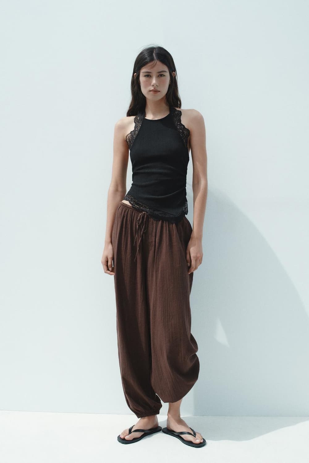 ZARA 자라 텍스쳐 레이스 홀터넥 탑, 자라 홀터 레이스 탑 상품이미지5