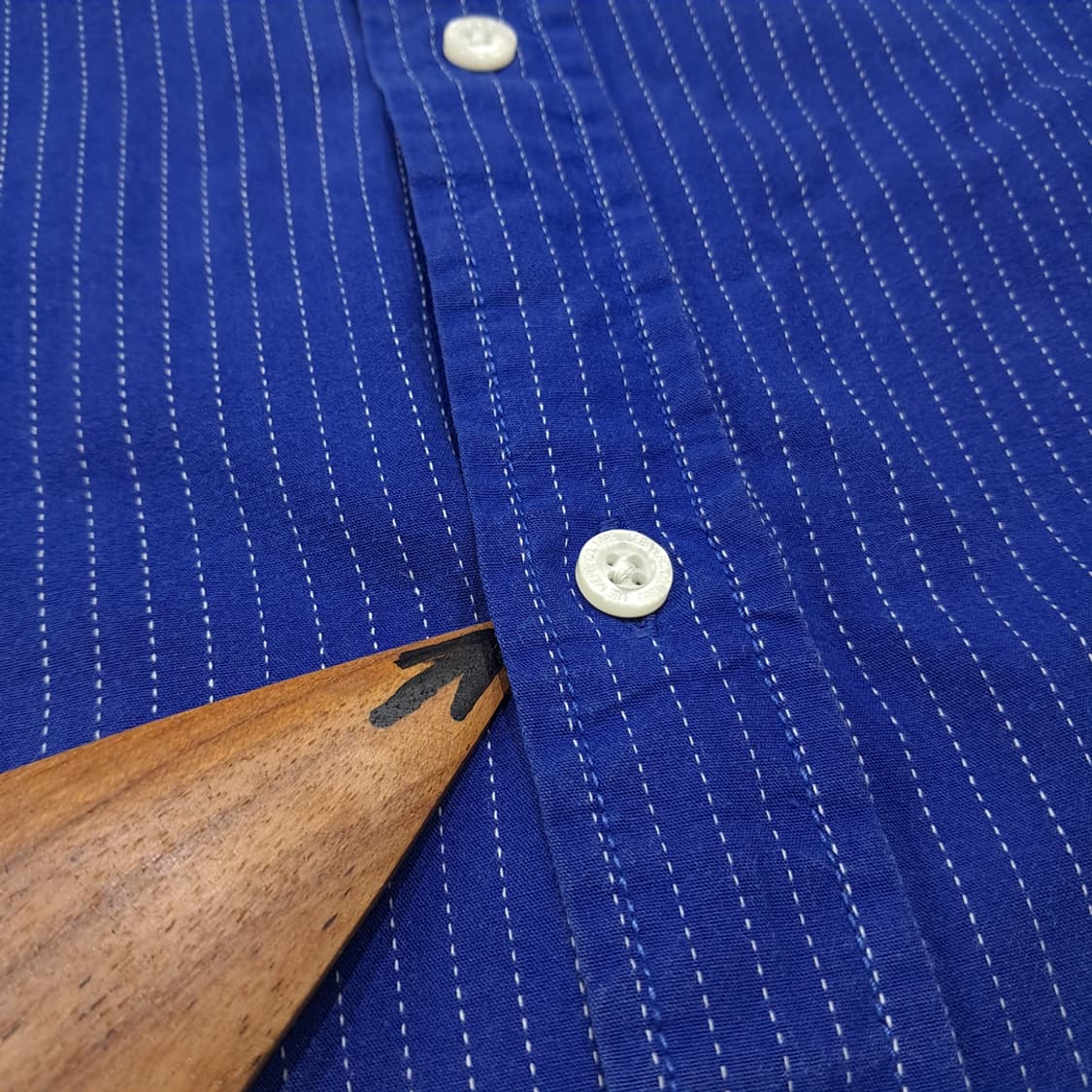 CL825 2XL 리 LEE 도트 스트라이프 버튼다운 블루 셔츠 남방 상품이미지8