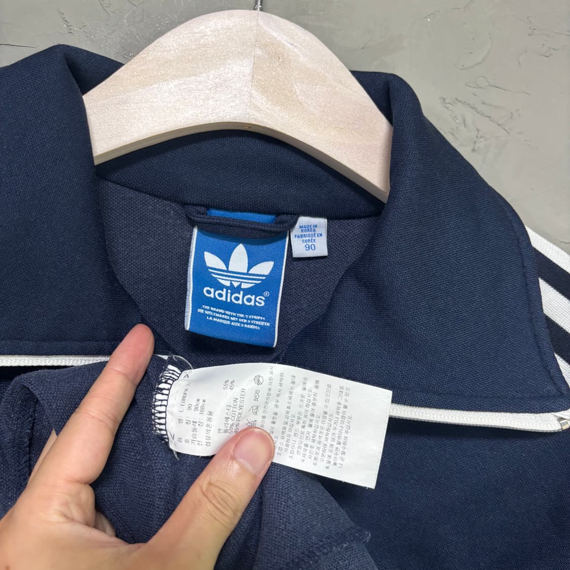 아디다스 빅로고 유로파 져지 트랙탑 네이비 상품이미지3