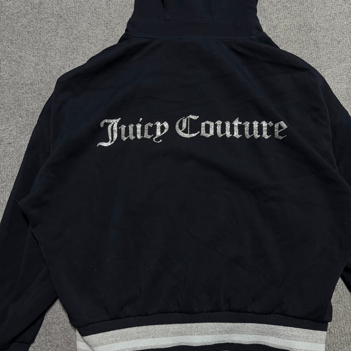 쥬시꾸뛰르 네이비 벨벳 후드집업 L 상품이미지2