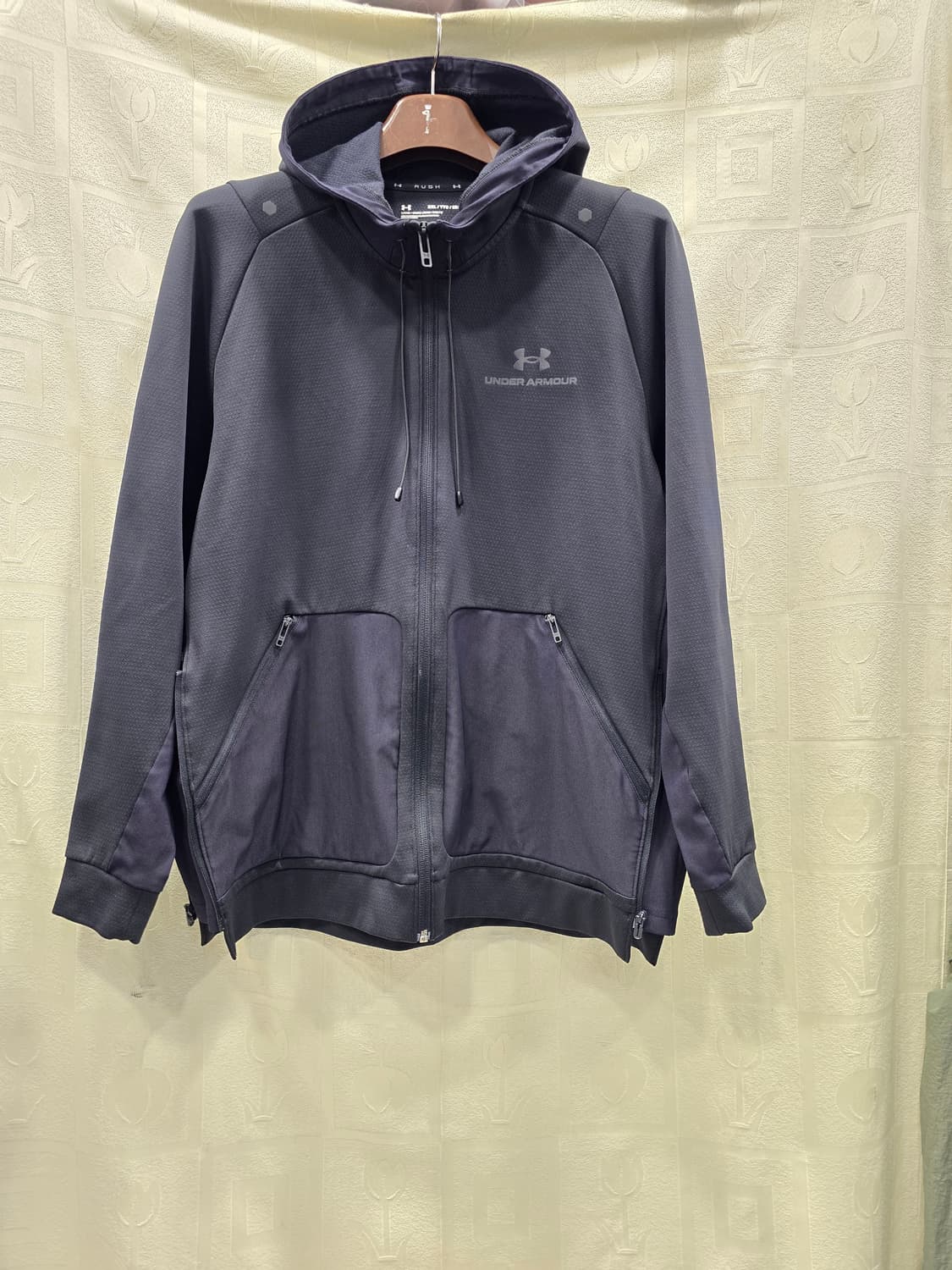 언더아머 러쉬 기모 후드 집업 블랙 2XL (110) 상품이미지1