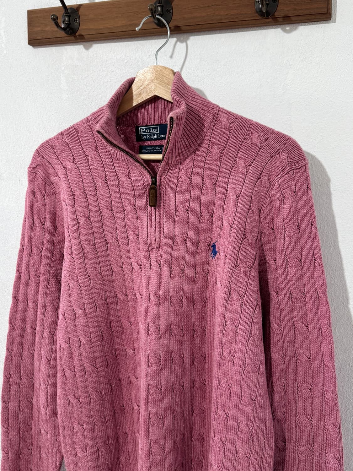 폴로 케이블 실크 반집업 상품이미지1