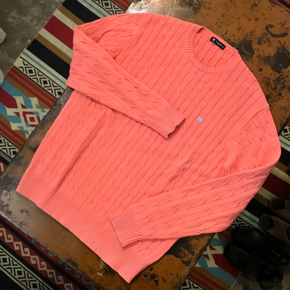 아날도 바시니 라이트 오렌지 코튼 케이블 니트 남성 110 사이즈 상품이미지2